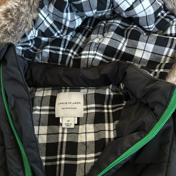 Janie and Jack Flannel-Lined Puffer Jacket - Picture 2 of 2